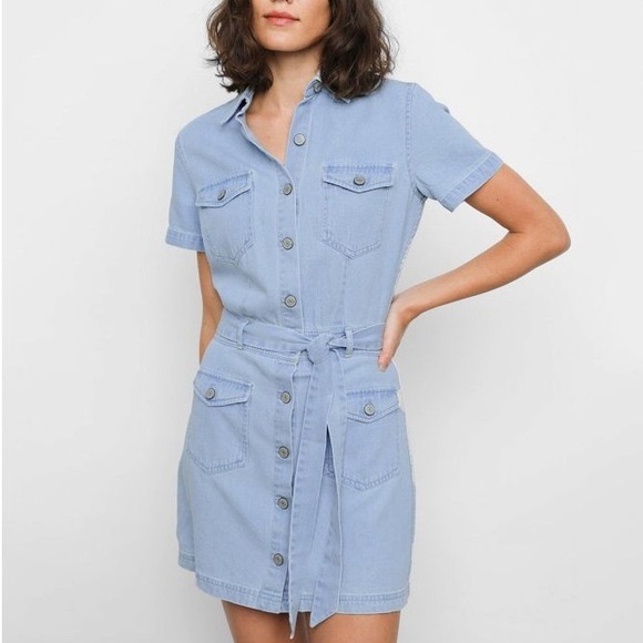 Rails Dresses & Skirts - NWT Rails Danica Light Vintage Blue Denim Button‎ Down Belted Shirt Dress